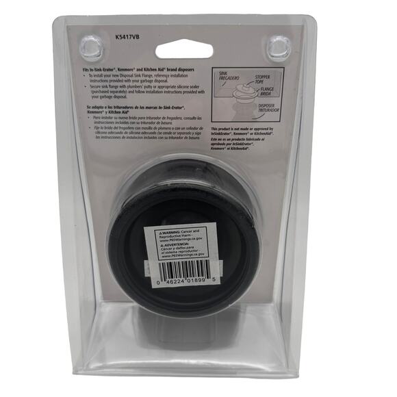 Keeney Disposal Flange w Stopper Oil Rubbed Bronze Finish, Fits Most Disposals - Picture 2 of 2